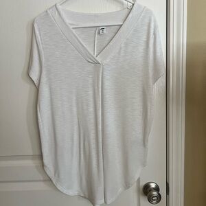 Old Navy White Short Sleeve V-Neck Top